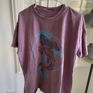 Urban Outfitters Koi Fish Purple Oversized T Shirt